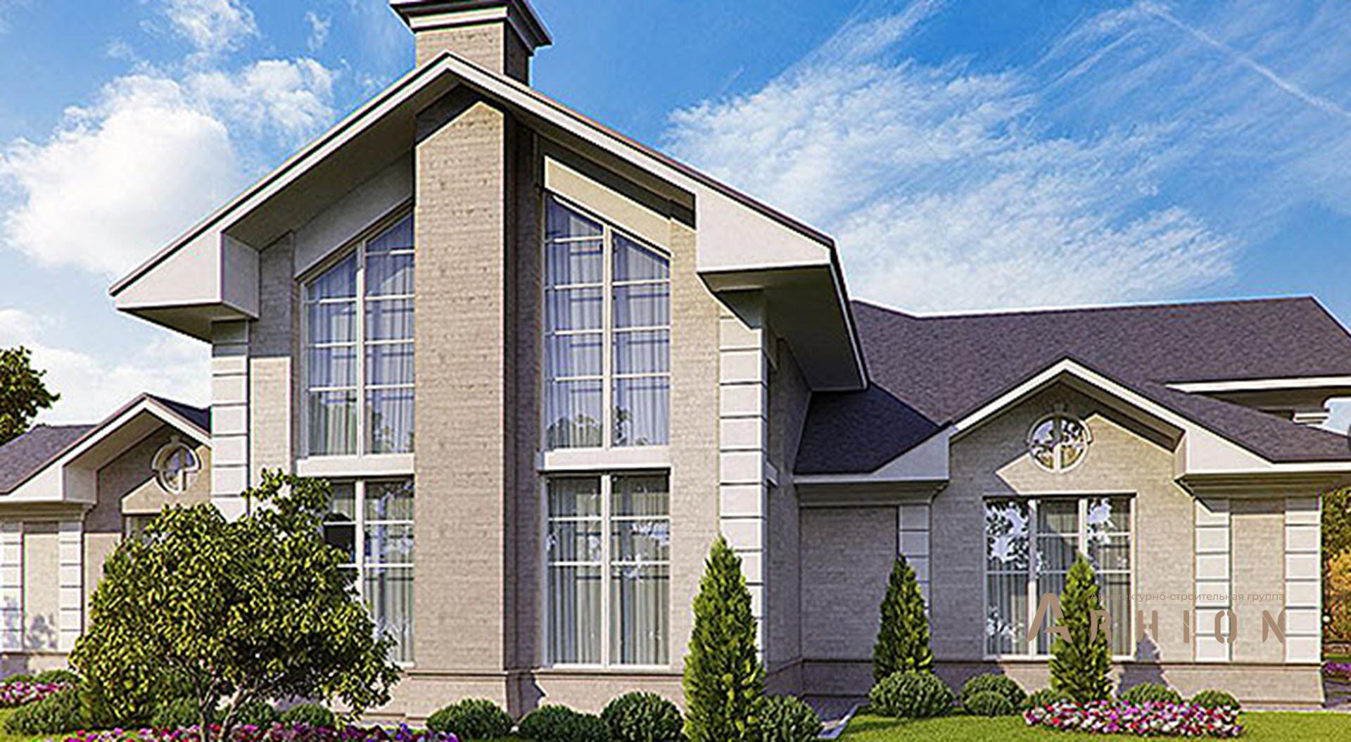 7. Проект одноэтажного дома в классическом стиле с многоскатной кровлей, SOV-12, площадью - 422 кв c мансардой, терассой, эркером, вторым светом